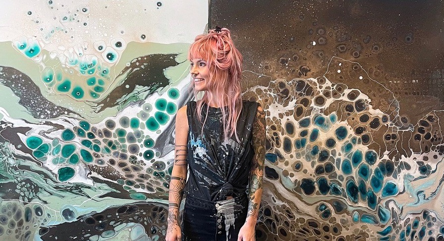 Konstutställning i lobbyn, Gothia Towers i Göteborg