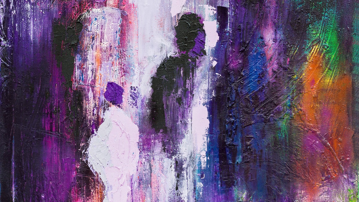 Bild på en abstrakt tavla som heter Beyond the surface