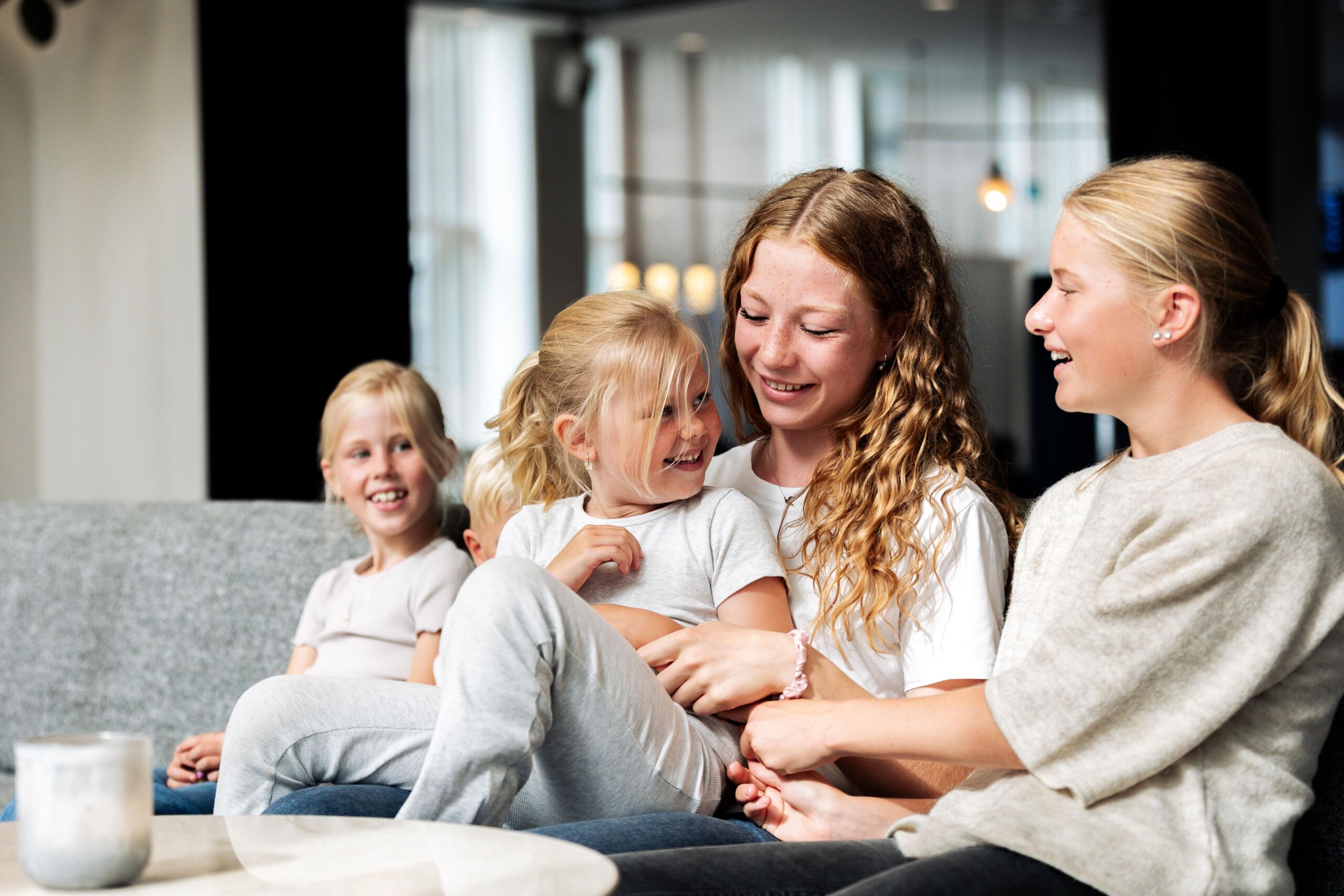 Familj som äter på Corner